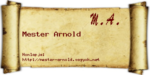Mester Arnold névjegykártya
